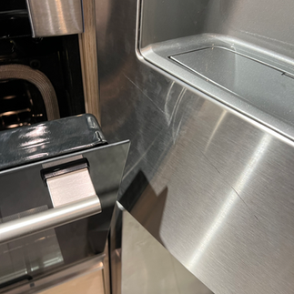 Oven door & fridge door collide with each other when opening.