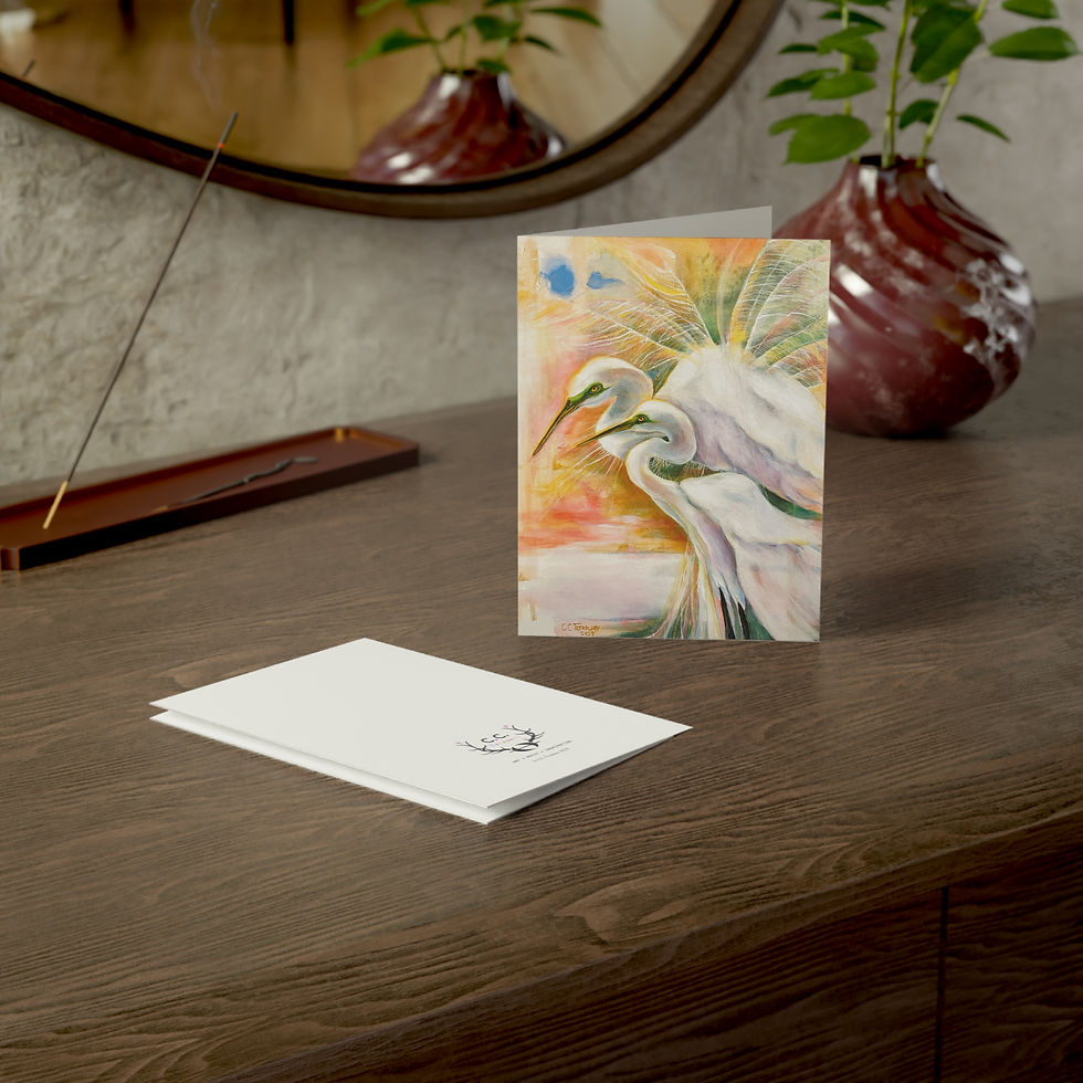 Thumbnail: Egrets in Love- Blank Greeting Card