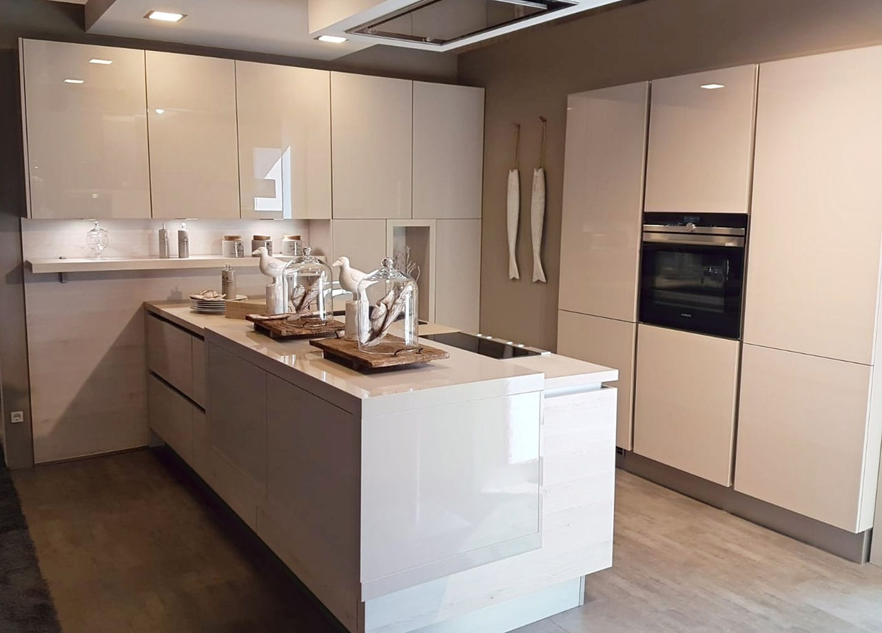 floating kitchen cabinets in a kitchen island
