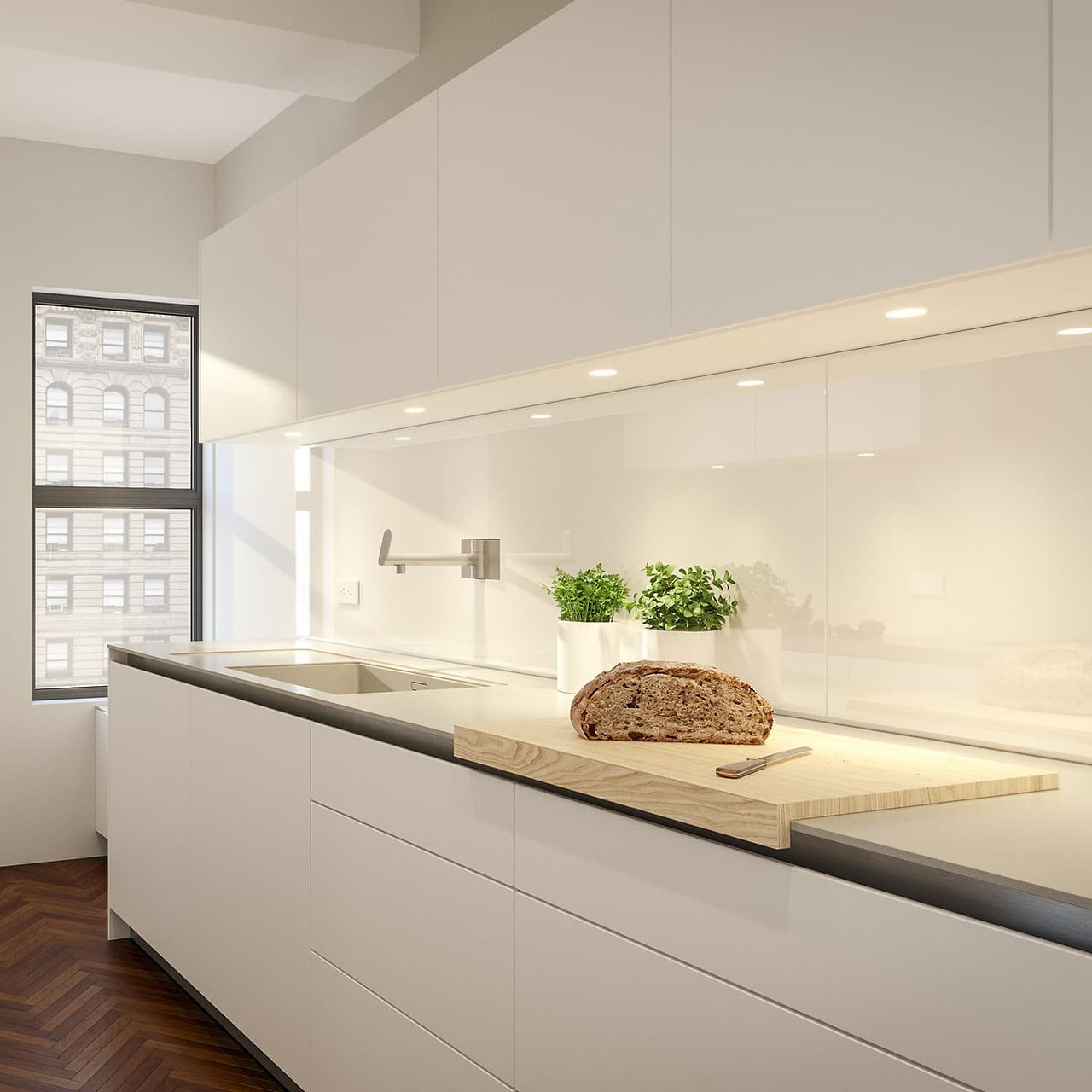 Brooklyn New York apartment with a modern bulthaup kitchen.