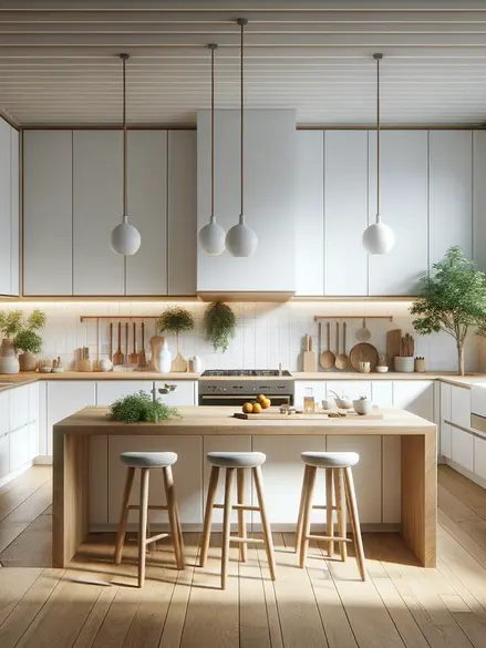 Large Kitchen with kitchen island.