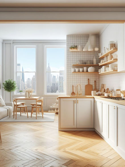 L-shaped Studio Kitchen Idea