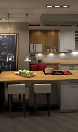 Large Farmhouse kitchen with island and seating.
