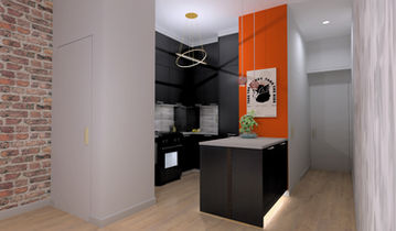 Small Kitchen Design Idea for a Studio apartment.