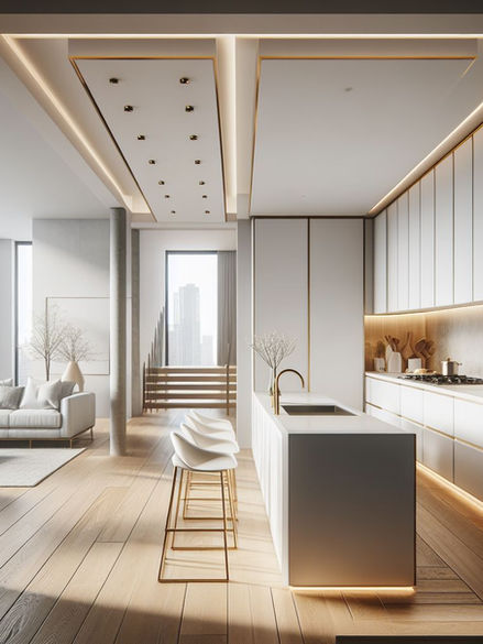 Large white luxurious kitchen design idea