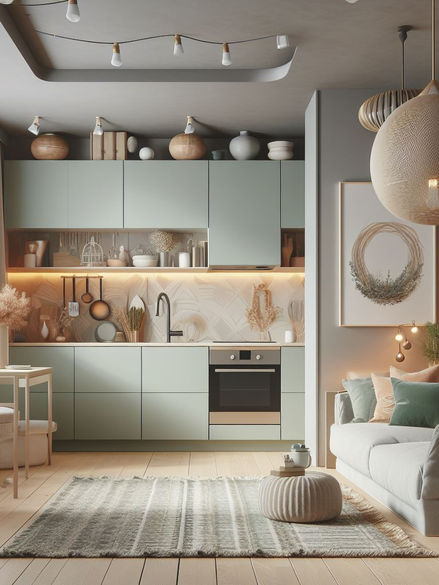 Sage Green Studio Kitchen
