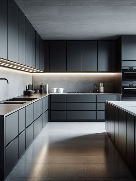 Modern Dark Grey Kitchen 