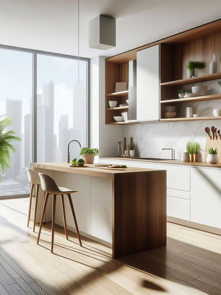 Small Galley Kitchen with Island