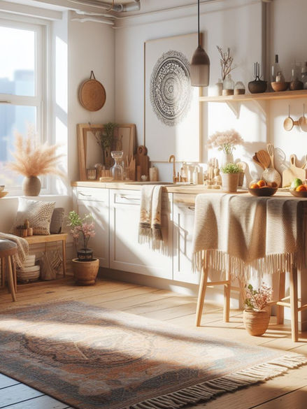 Farmhouse style kitchen with white doors.
