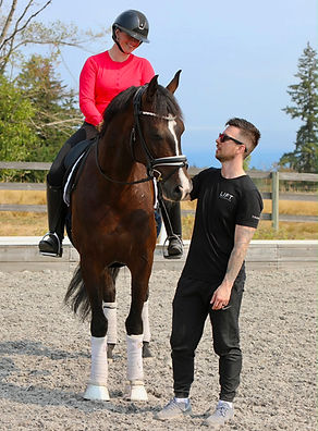 Equestrian athlete completing strength training with Rafal Matuszewski