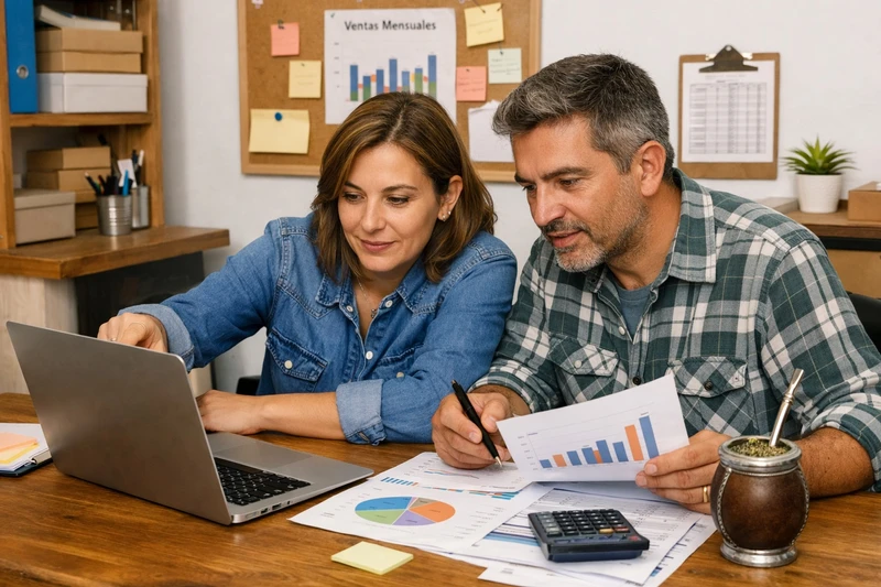 Dueño de un negocio publicando contenido en redes sociales