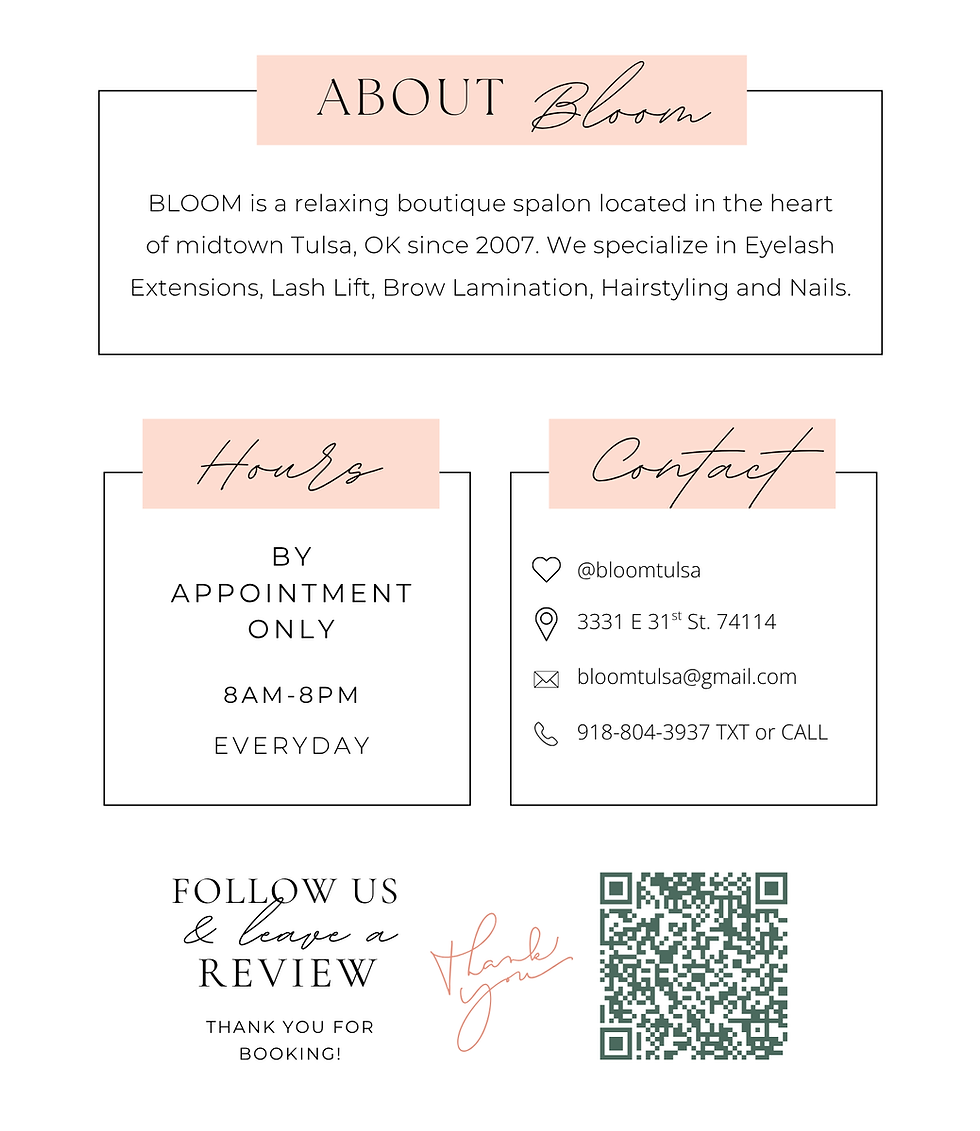 BLOOM Tulsa, OK Lashes and Brows