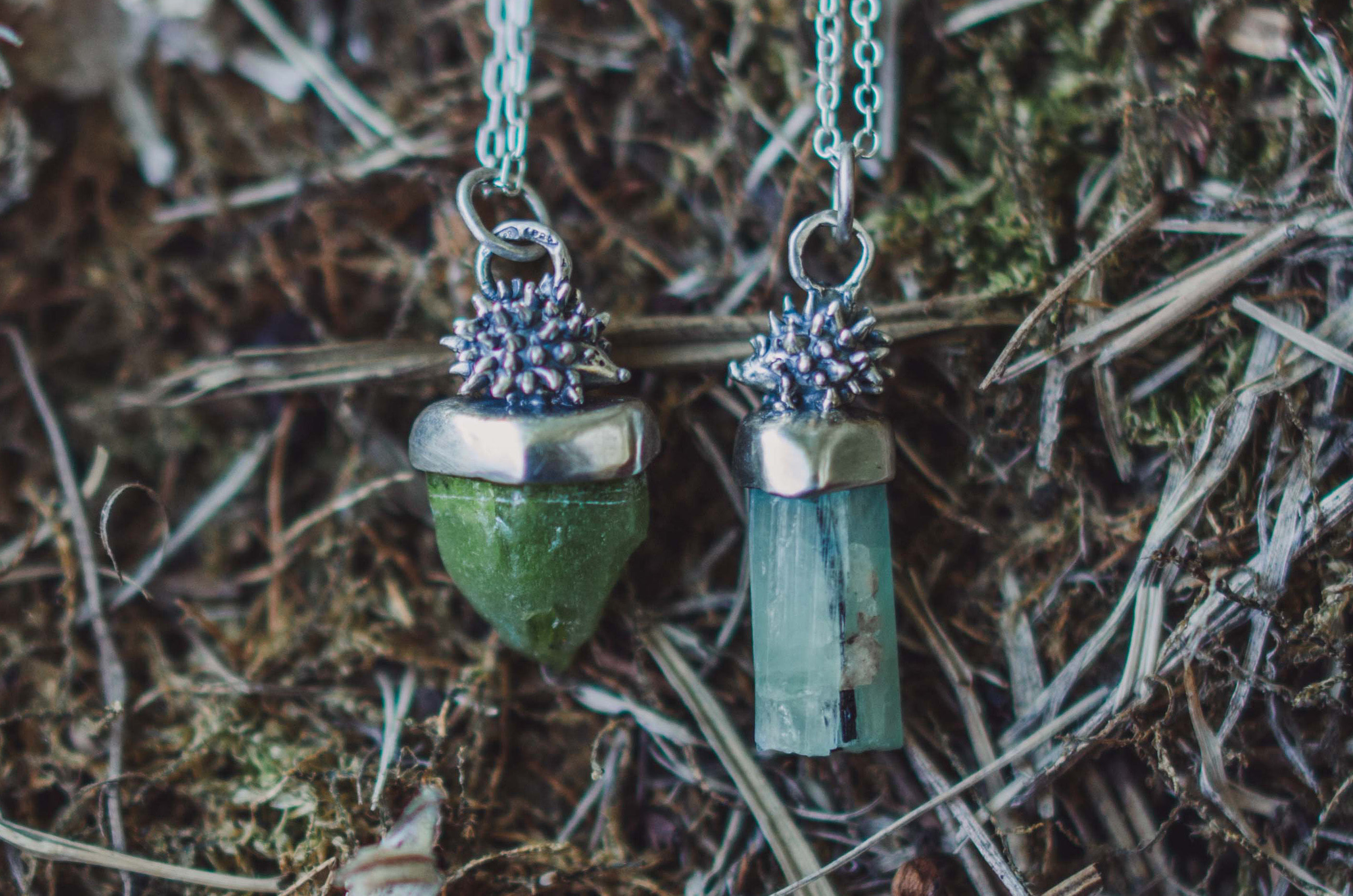 Pyromorphite or Emerald Hedgehog Necklace