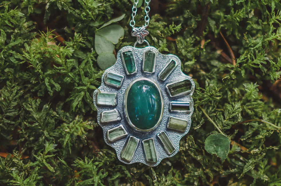 Thumbnail: The Forest Green Rainbow Necklace