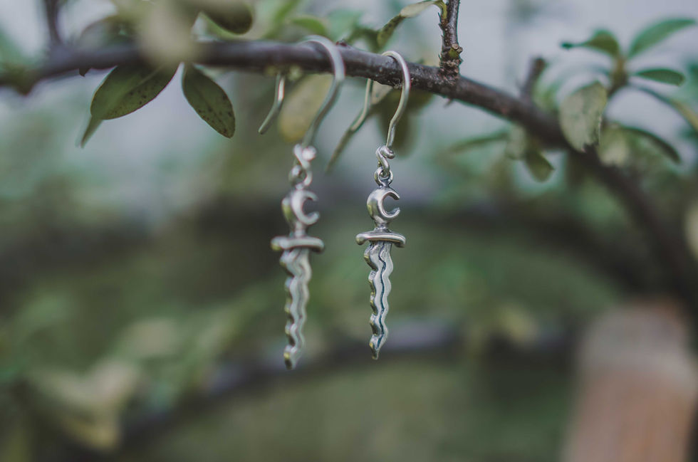 Thumbnail: Swirly Sword Earrings