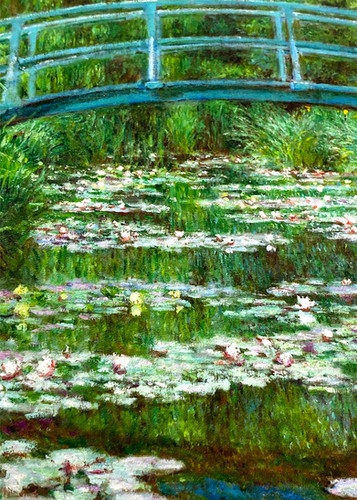 クロード・モネ 睡蓮と日本の橋 素敵なアートパネル180mm角