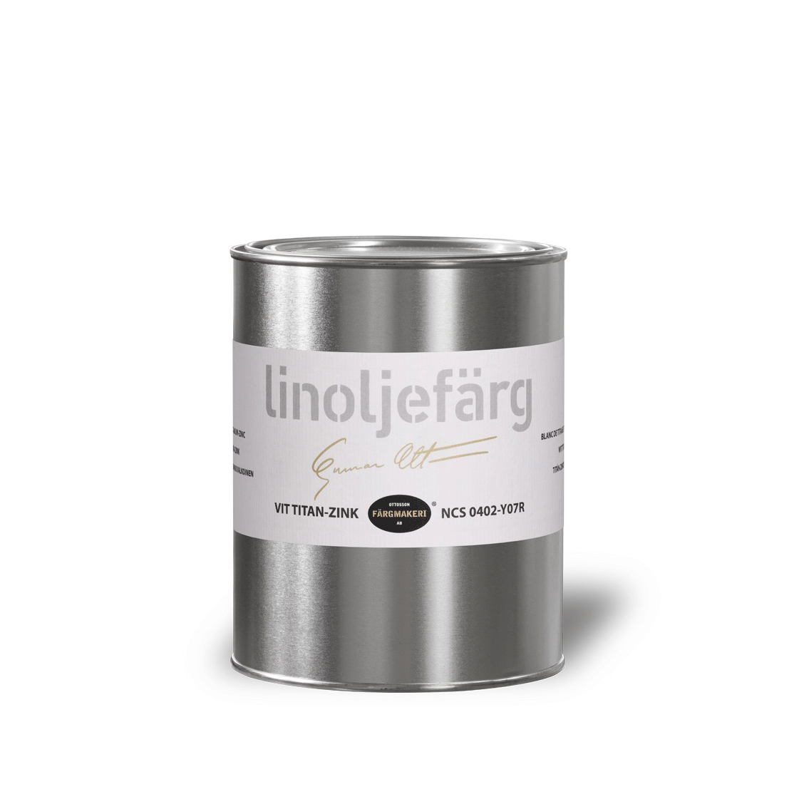 White Titanium Zinc Ottosson Linseed Oil Paint: 1 Liter