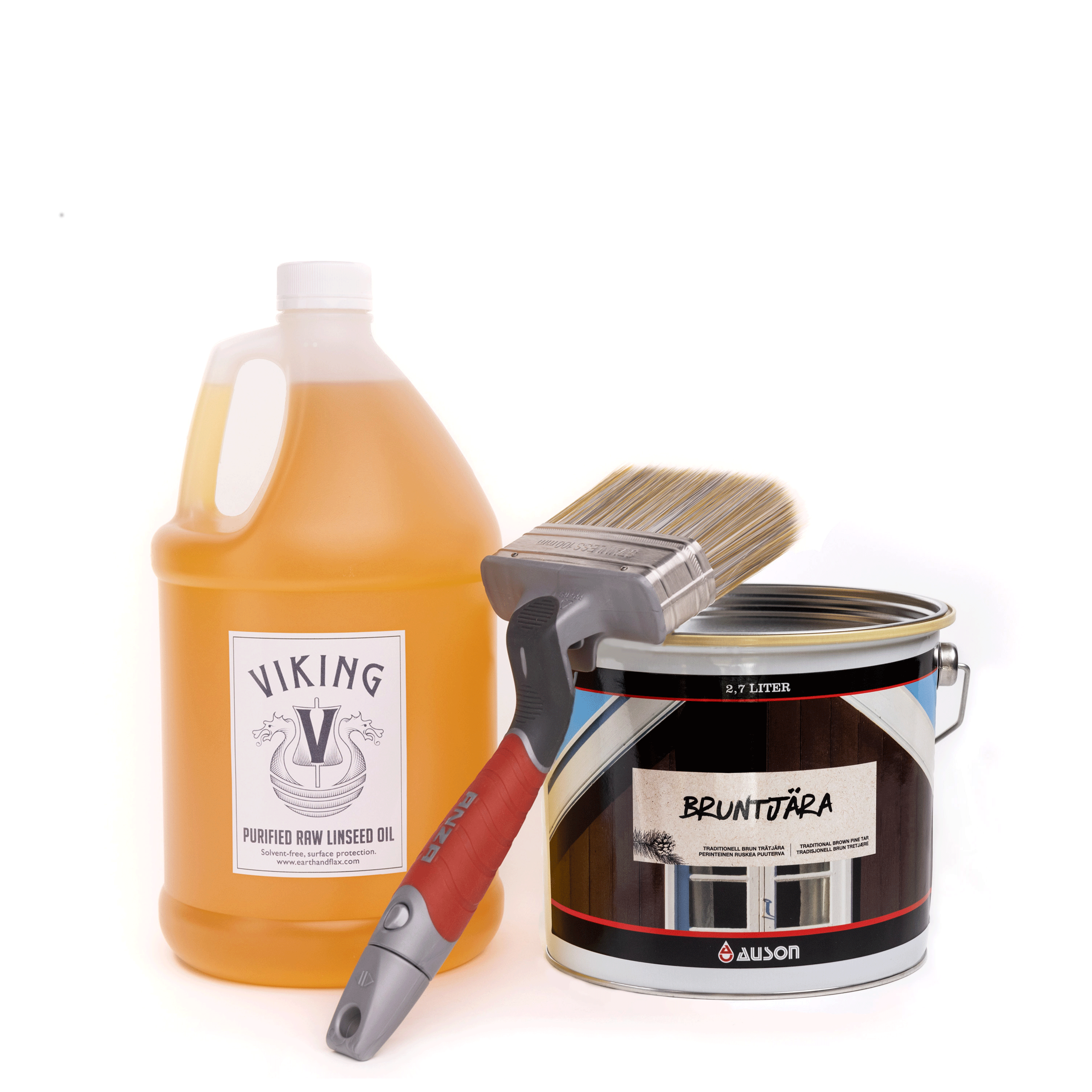 Brown Pine Tar Kit w/ 120mm Brush | www.earthandflax.com