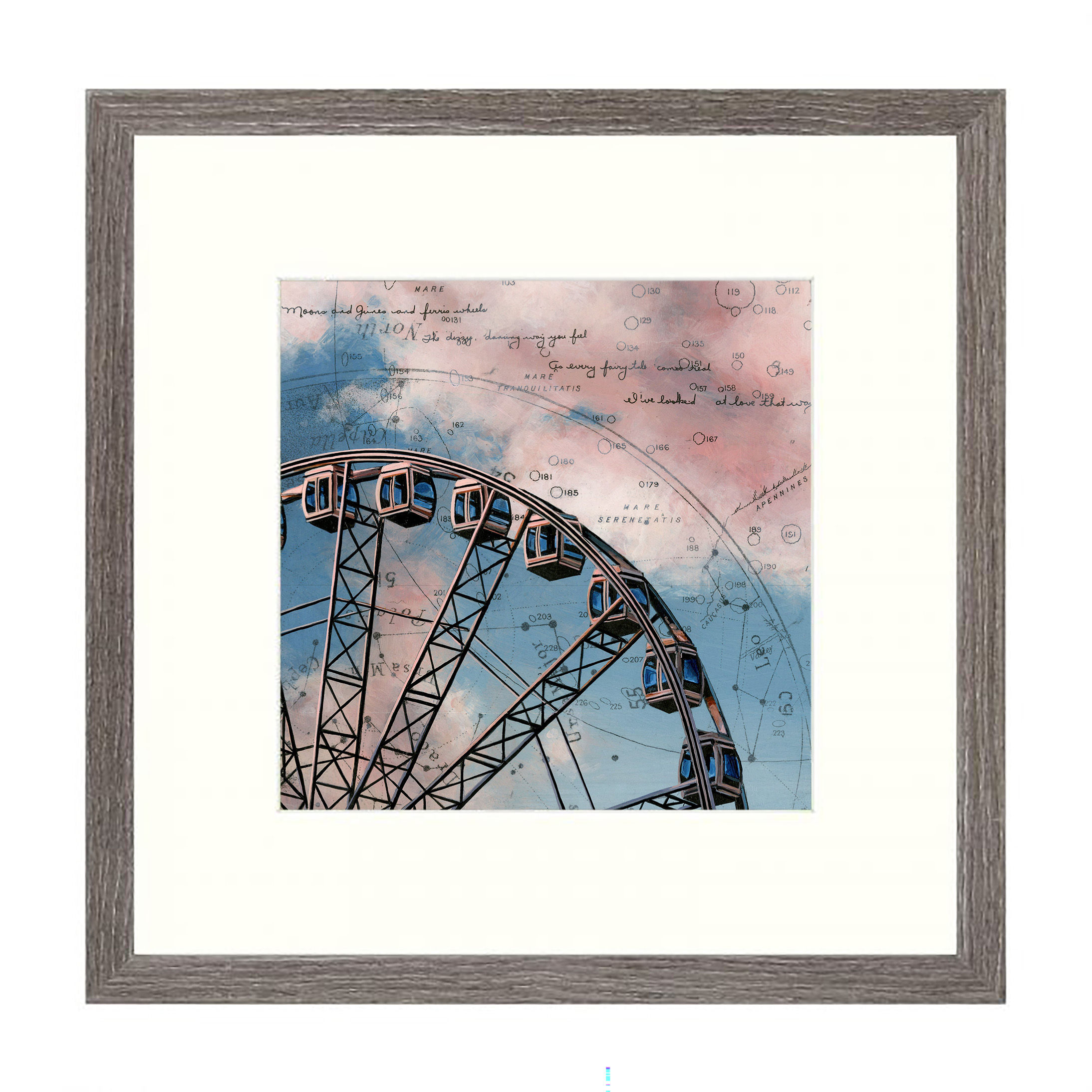 "Moons and Junes" | 8'' x 8'' signed print in 12'' x 12'' mat/frame