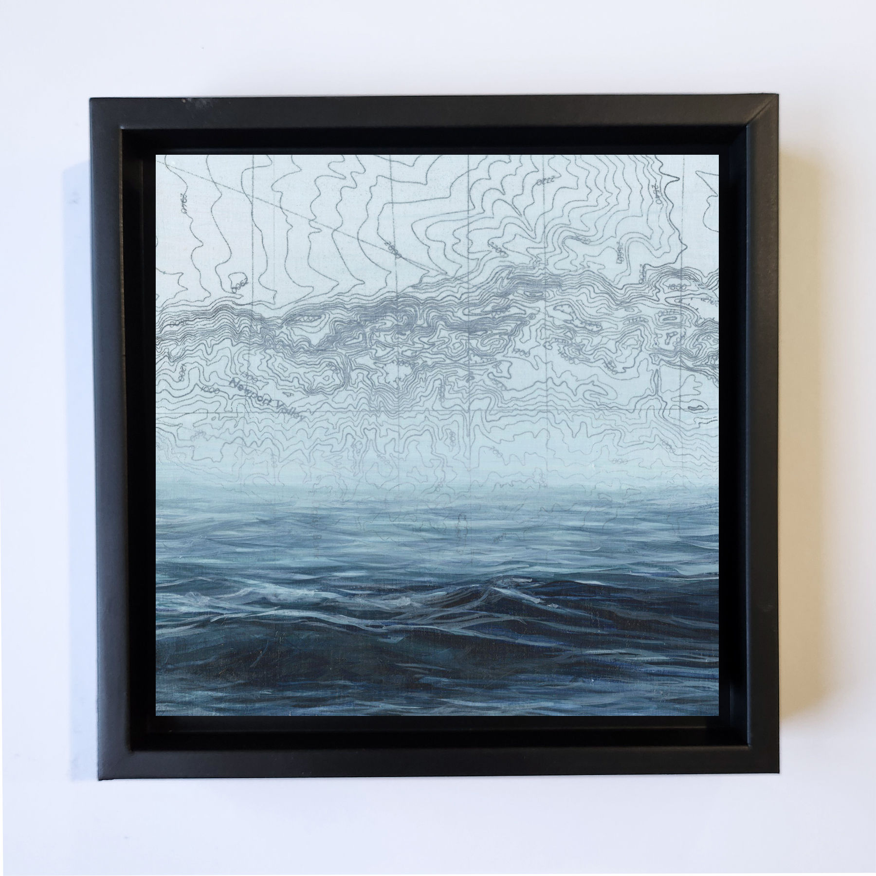 "Mirrored Paths" | 6'' x 6'' painting in floating frame