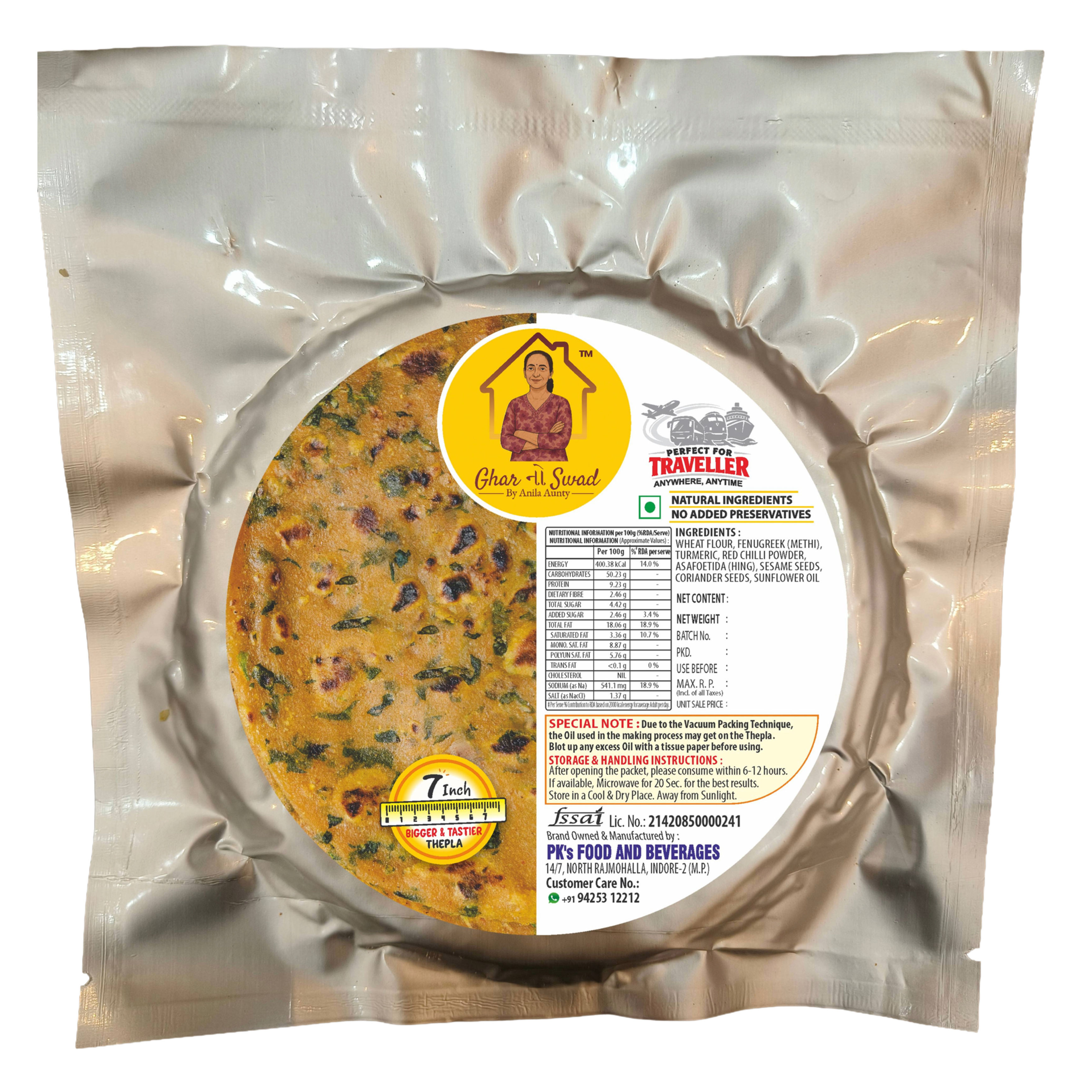 Methi Thepla (Pack of 10) - Vacuum Packed (30 day Shelf Life)