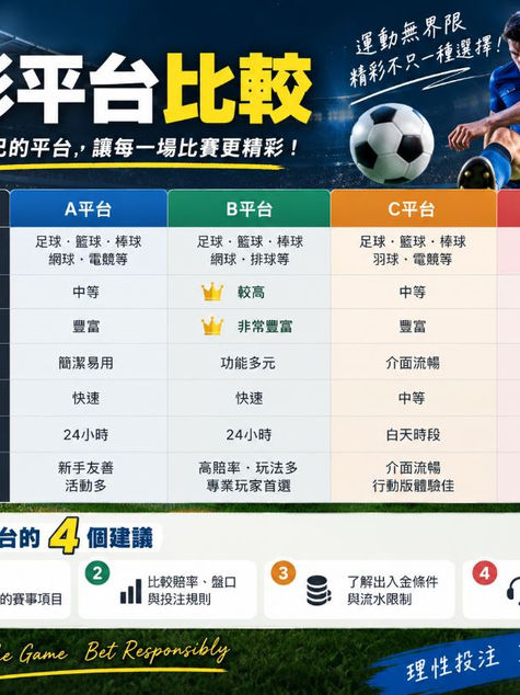 運彩平台比較怎麼看?新手挑選前先比較這幾點