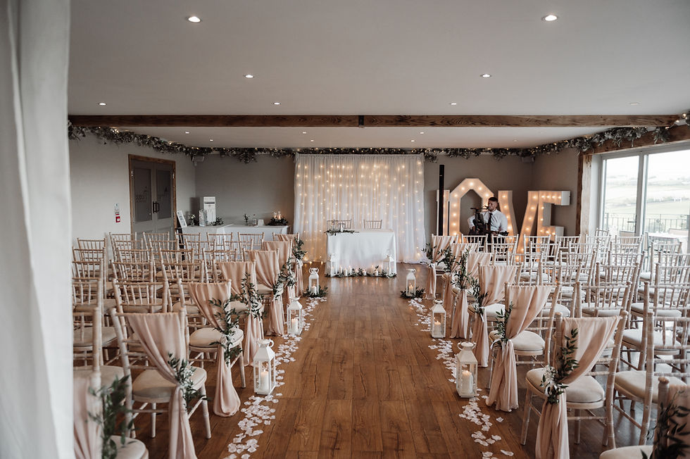 Chiavari Chairs with champagne sashes Stacey Evans Photography
