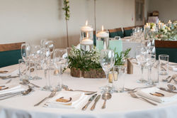 Rustic wooden cylinder vases