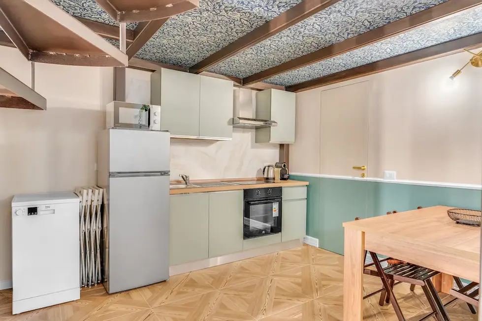 Living room and kitchen