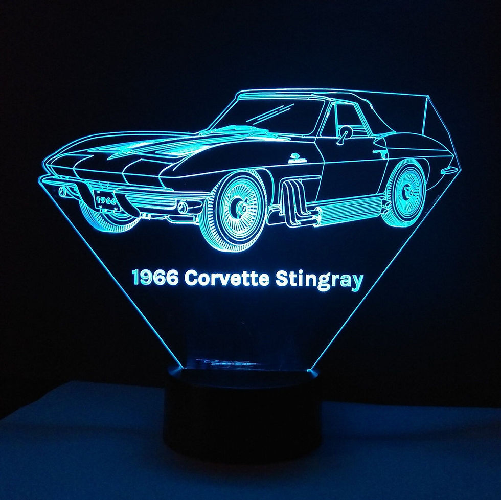 Thumbnail: "1966 Corvette Stingray"  3D LED Light Art (1204) - FREE SHIPPING!
