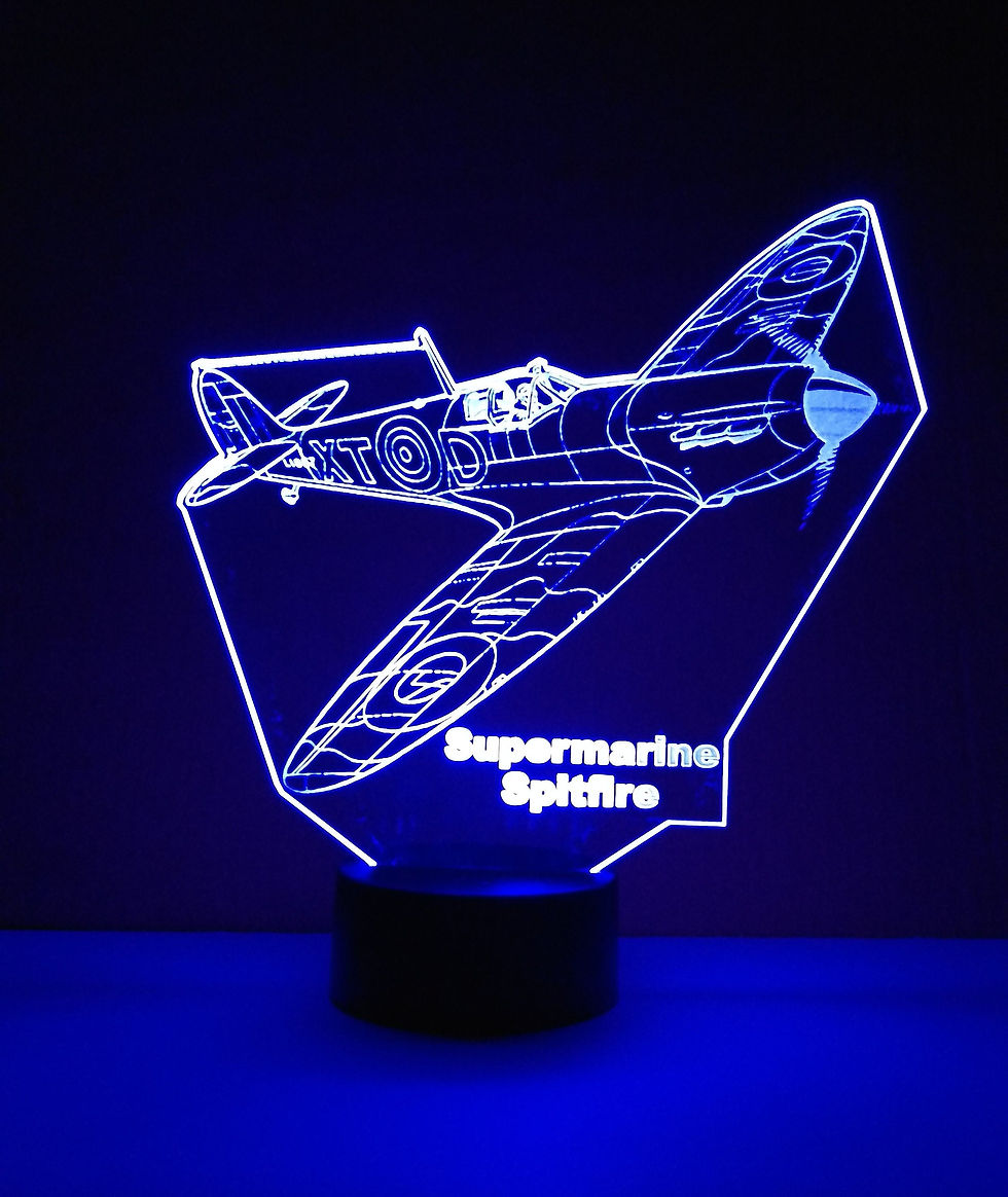 Thumbnail: "Super-marine Spitfire" LED 3D lamp (1110) - FREE SHIPPING!