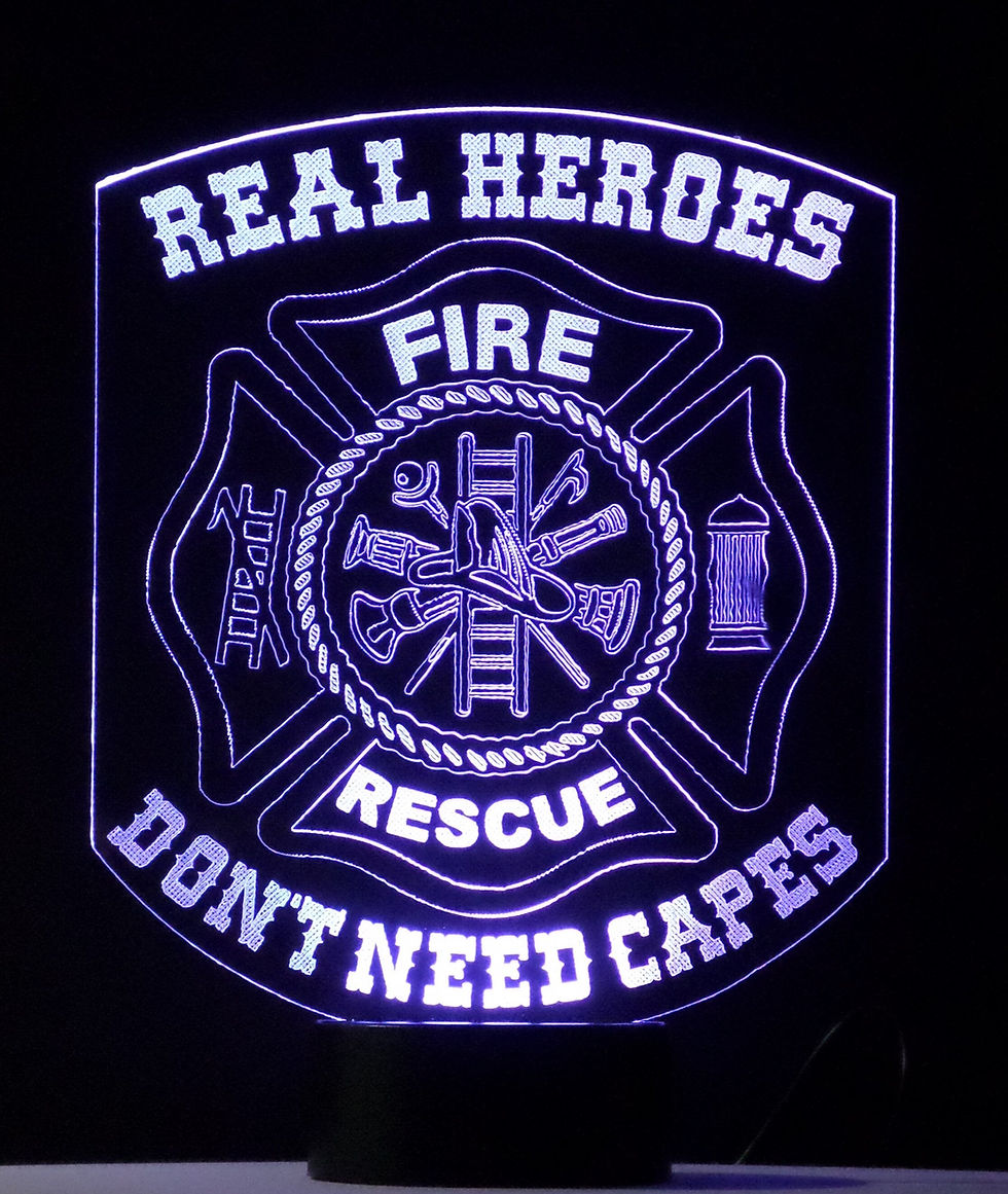 Thumbnail: "Real Heroes Don't Need Capes" Fire Rescue LED Lamp(1096) Free Shipping