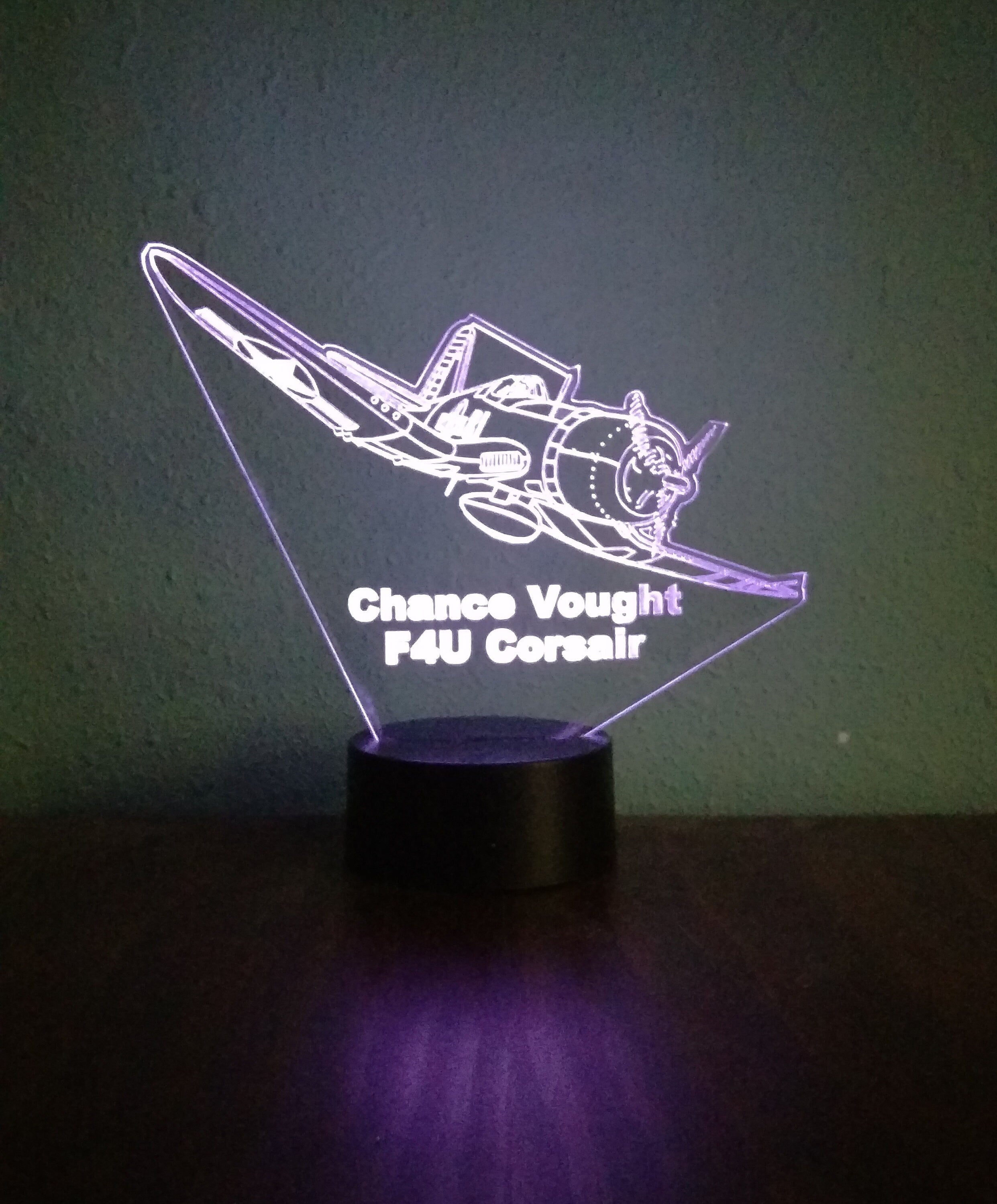 "Chance Vought F4U Corsair" LED 3D lamp (1111) - FREE SHIPPING!
