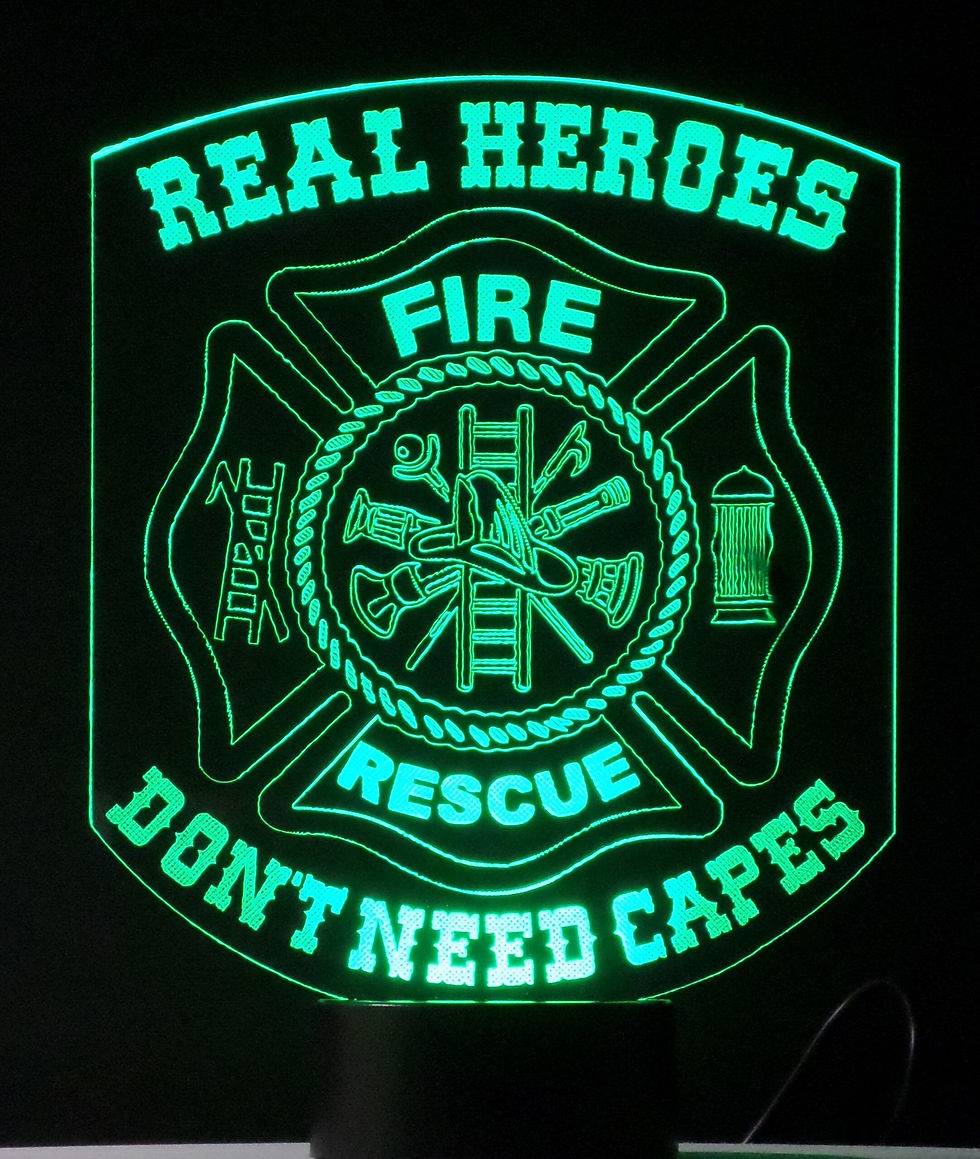 Thumbnail: "Real Heroes Don't Need Capes" Fire Rescue LED Lamp(1096) Free Shipping