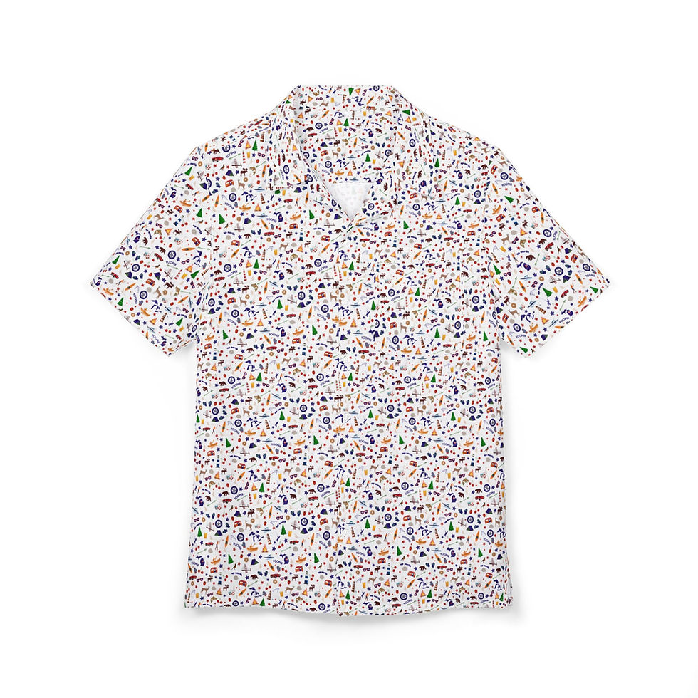 Unisex Michigan button-up shirt featuring Great Lakes map and northern Michigan summer graphics