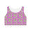 Thumbnail: Sports Bra - Pink & Lime Green Retro Paisley Yoga Top for Women
