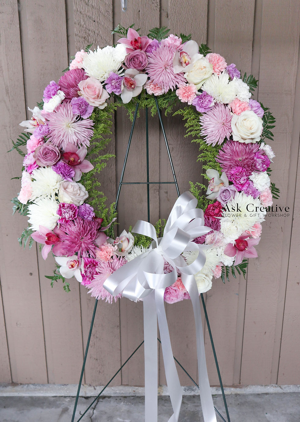 Thumbnail: Neutral tone Wreath - Different Purples & Cream