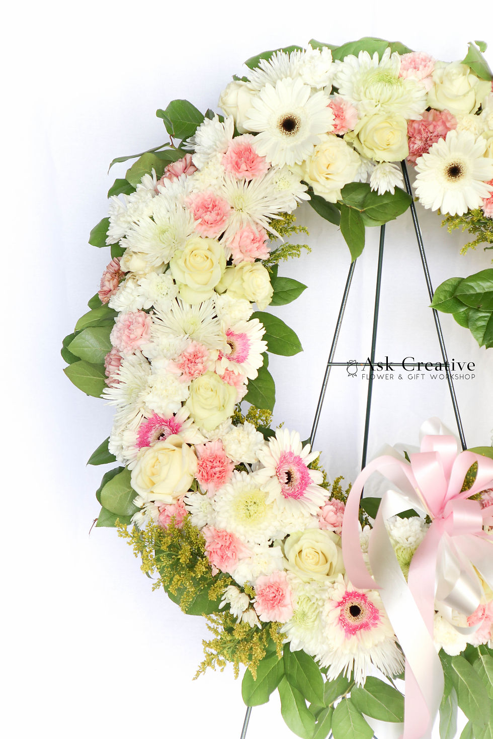 縮圖：Neutral tone Wreath - Cream & Pink