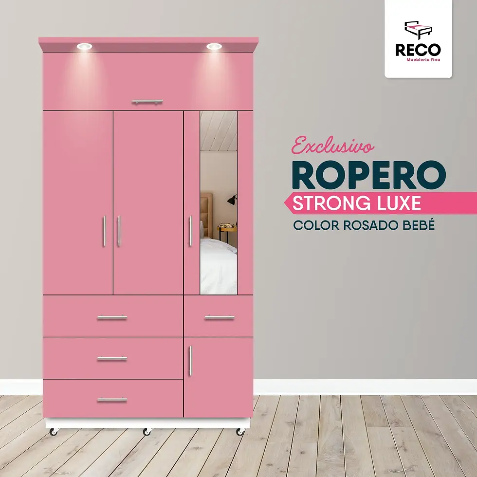 Strong Luxe de 3 puertas Rosado bebé