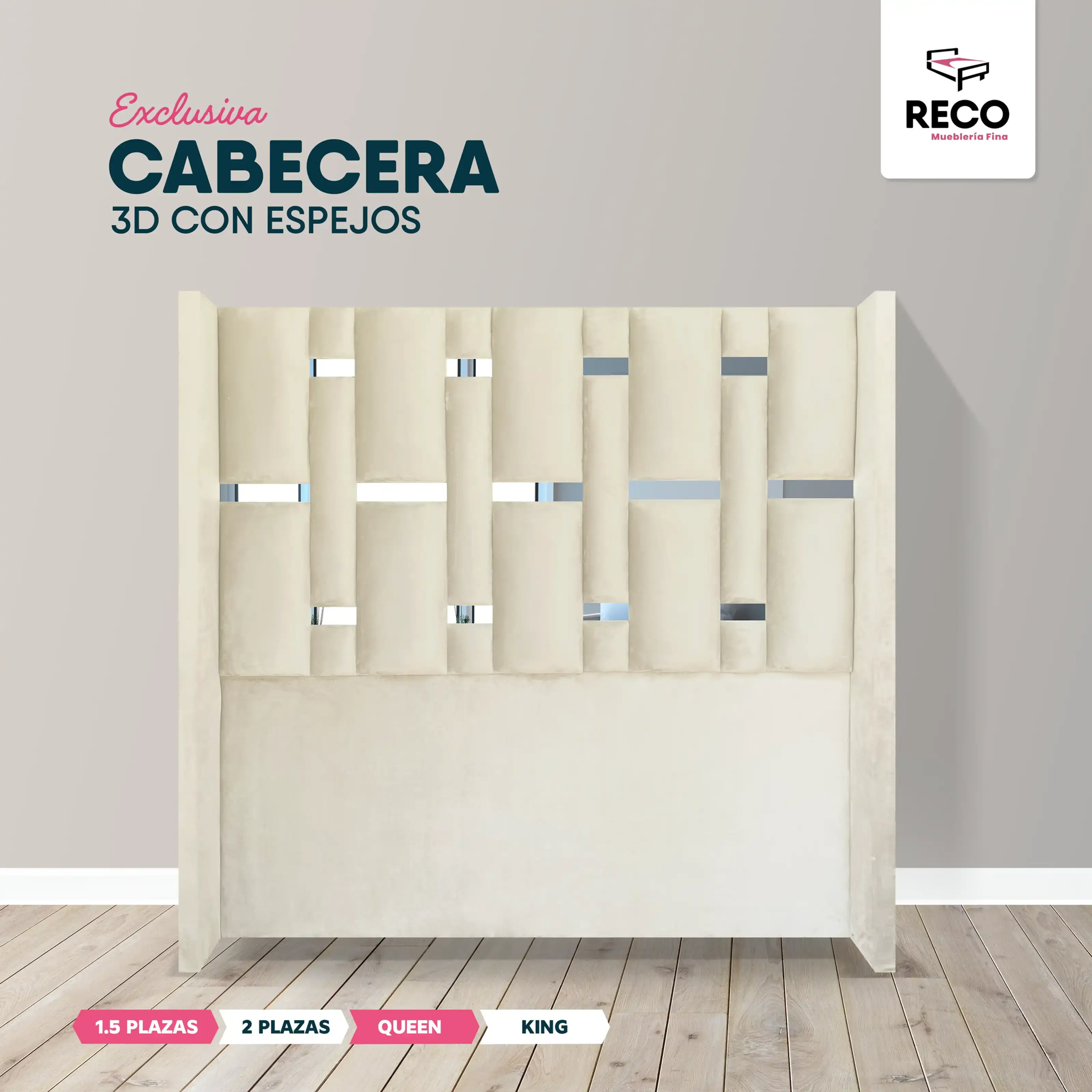 Cabecera 3D con espejos