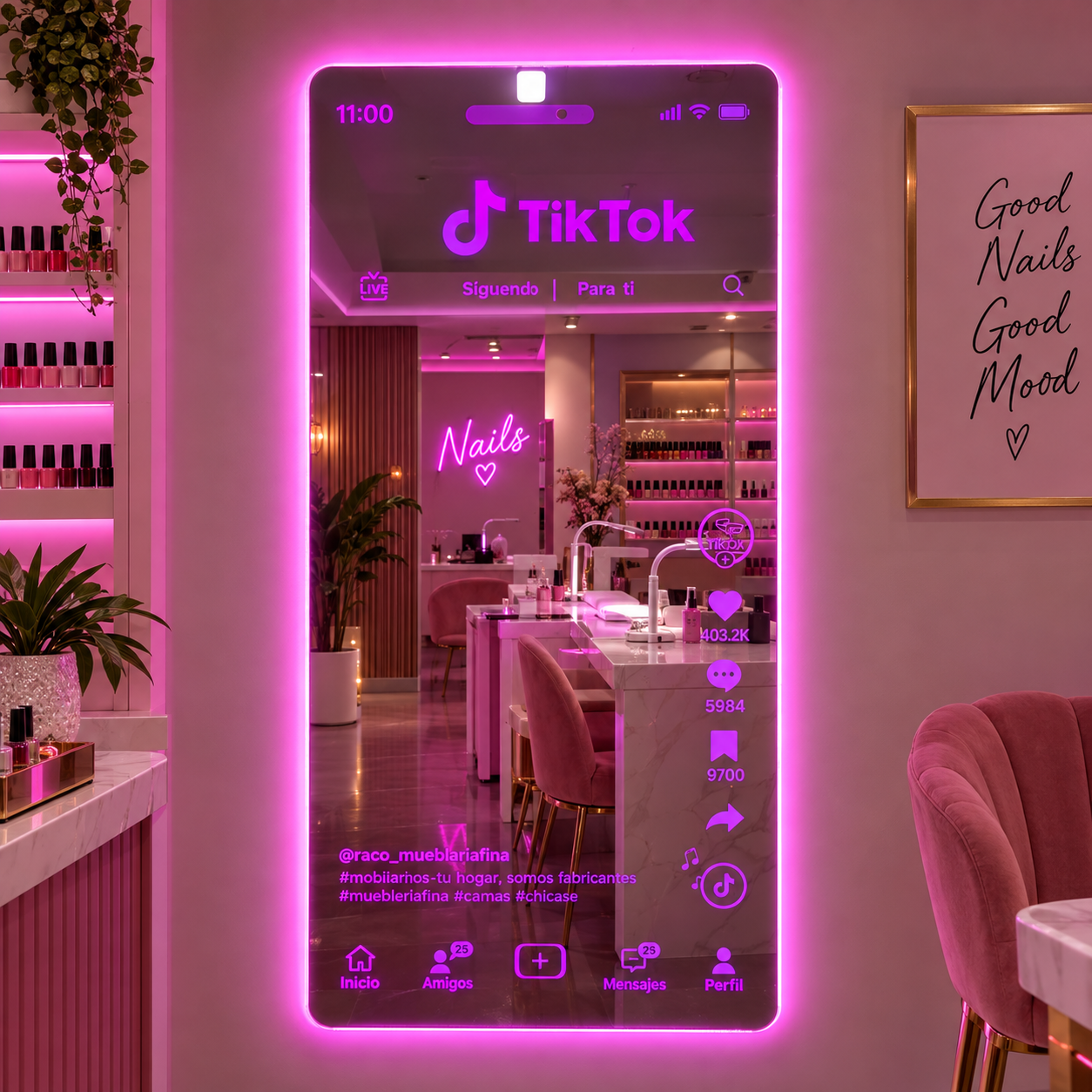 Espejo Led Tik Tok