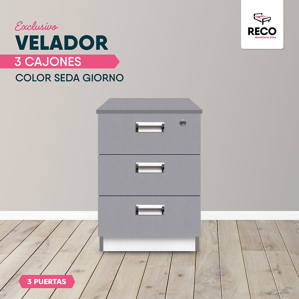 Miniatura: Velador 3 cajones Seda Giorno