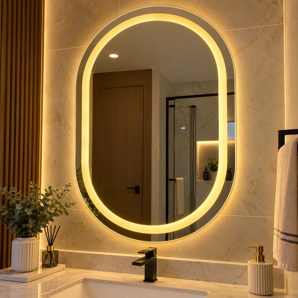 Espejo Led Ovalado