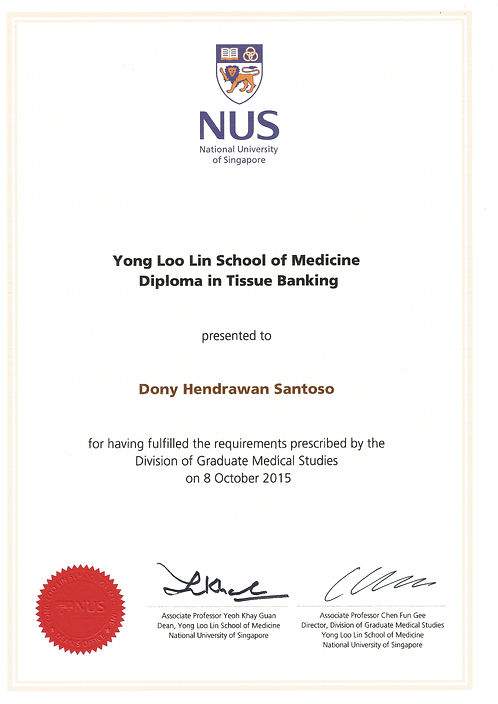 Certificate of National University of Singapore