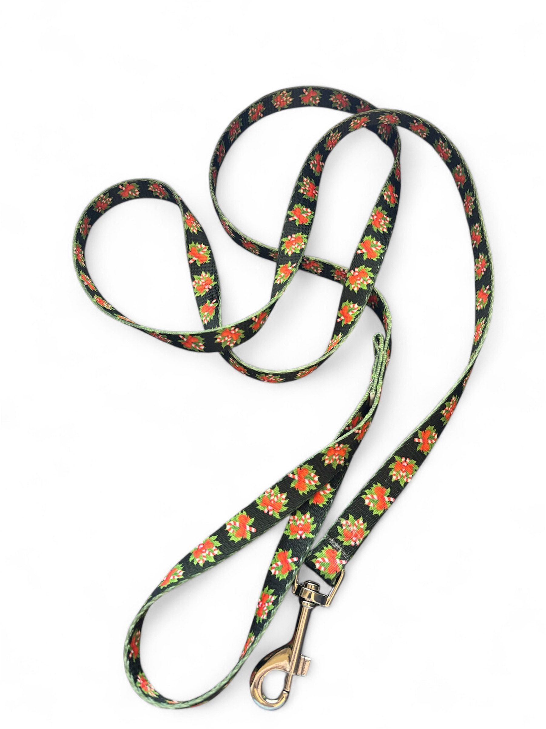 Candy Cane collar & leash Combo 1 inch wide