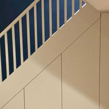 custom built under stair storage units new heights carpentry storage home carpenter Surrey 