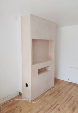 Bespoke TV Media Unit, Reigate, Surrey. New Heights Carpentry. 