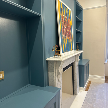 custom built alcove units hand made carpenter new heights carpentry home storage decor shaker style shelving cabinets Surrey 