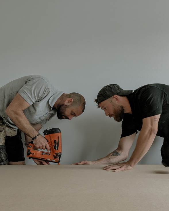 Behind the carpentry at New Heighs Carpentry, Reigate, Surrey.