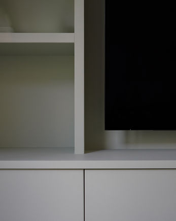 Bespoke media unit with open shelving